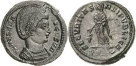 Kaiserzeit
Helena, Mutter des Constantinus I., nach 330 Follis 327/328, Trier Brustbild nach rechts, FL HELENA AVGVSTA / Securitas mit Zweig nach lin...