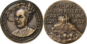 Akademien, Schulen, Universitäten
Marburg Bronzegußmedaille 1927 (B. Elkan) 400-Jahrfeier der Philipps-Universität. Brustbild Philipps des Großmütige...