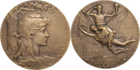 Ausstellungen
 Bronzemedaille 1900 (J.C. Chaplain) Preismedaille der Weltausstellung in Paris. Kopf der Marianne unter Eichenbaum nach rechts, im Hin...