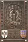 Auto- und Motorradmedaillen und -plaketten
 Einseitige Bronzeplakette 1930 (G. Danner) Weinlese-Sternfahrt - Gau 19 Niederschlesien, Grünberg. Bärtig...