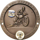 Auto- und Motorradmedaillen und -plaketten
 Einseitige Bronzeplakette 1955 (C. Poellath) Motorradfahrt in Bad Rappenau. Motorradfahrer vor Automobil ...