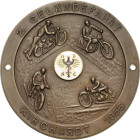 Auto- und Motorradmedaillen und -plaketten
 Einseitige Bronzeplakette 1956. 2. Geländefahrt in Kirchardt. 4 Motorradfahrer im Parkour, in Mitten emai...