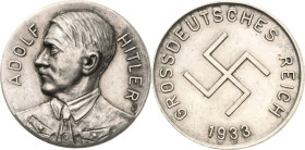 Drittes Reich
 Silbermedaille 1933 (unsigniert) Auf das Großdeutsche Reich. Brustbild Hitlers nach links / Hakenkreuz. 34,1 mm, 19,55 g Colbert/Hyder...