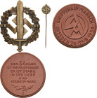 Drittes Reich
 Bronzeabzeichen o.J. (1934/1935). SA-Sportabzeichen in Bronze Typ 1. Eichenlaubkranz, darauf Schwert vor HK. 57,2 x 44,3 mm, 18,68 g. ...