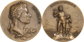Personenmedaillen
Schiller, Friedrich von 1759-1805 Bronzemedaille 1905. 100. Todestag. Kopf nach rechts / Tell-Denkmal in Altdorf. 50,5 mm, 57,38 g ...