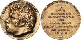 Personenmedaillen
Schinkel, Karl Friedrich 1781-1841 Bronzegussmedaille 1962 (H. Füssel) Für verdienstvolle Mitarbeit im Bund deutscher Architekten d...