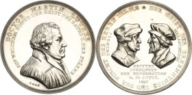 Reformation-Ereignisse und Jubiläen
 Silbermedaille 1817 (D. F. Loos) 300 Jahre Reformation. Brustbild Martin Luthers nach rechts / Brustbild Zwingli...