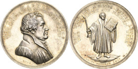Reformation-Ereignisse und Jubiläen
 Silbermedaille 1817 (D. F. Loos) 300 Jahre Reformation. Brustbild Martin Luthers nach rechts / Luther steht fron...