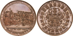 Reformation-Ereignisse und Jubiläen
 Bronzemedaille 1830 (C. Pfeuffer/G. Loos) 300 Jahre Augsburger Konfession. Übergabe der Konfession an Kaiser Kar...
