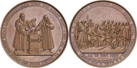 Reformation-Ereignisse und Jubiläen
 Bronzemedaille 1830 (G. Loos/C. Pfeuffer) 300 Jahre Augsburger Konfession. Luther und Melanchthon stehen am Alta...