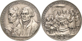 Reformation-Ereignisse und Jubiläen
 Silbermedaille 1930 (K. Goetz) 400 Jahre Augsburger Konfession. Die Brustbilder von Melanchthon und Luther nach ...