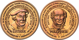 Reformation-Ereignisse und Jubiläen
 Bronzemedaille o.J. (V. Huster) Martin Luther. Kopf von Luther halbrechts / Kopf von C.V.W. Walther von vorn. Ra...