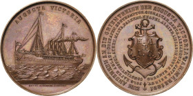 Schifffahrt
 Bronzemedaille 1891 (Oscar Bergmann) Andenken an die Orientreise des Schnelldampfers "Augusta Victoria. Schiff auf hoher See / Anker, da...