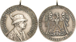 Schützenmedaillen
Arnstadt Silbermedaille 1910. Auf das XVII. Thüringer Bezirksschießen. Brustbild Günther zu Schwarzburg nach rechts / Adler. 39,2 m...
