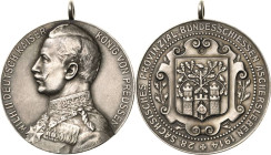 Schützenmedaillen
Aschersleben Silbermedaille 1914 (Oertel) 28. Sächsisches Provinzial-Bundesschießen. Brustbild Wilhelm nach links / Stadtwappen. Mi...