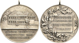 Schützenmedaillen
Aschersleben Silbermedaille 1927. Auf die Einweihung der neuen Schießstände der Bürgerschützen-Korporation von 1888. Ansicht des Sc...