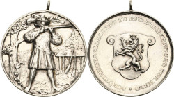Schützenmedaillen
Blankenburg/Thüringen Silbermedaille o.J. Schützengesellschaft. Schütze in mittelalterlicher Kleidung, daneben Eiche / Stadtwappen....