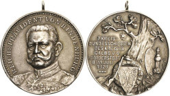 Schützenmedaillen
Calbe a.d. Saale Silbermedaille 1928 (Oertel) 7. Kreis-Bundesschiessen. Brustbild Hindenburg fast von vorn / Schild, Kranz und Büch...
