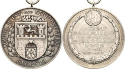 Schützenmedaillen
Hannover Silbermedaille 1912. 50-jähriges Jubiläumsschießen des Vereins der Freihandschützen. Stadtwappen auf Eichenkranz / 7Zeilen...