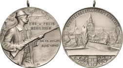 Schützenmedaillen
Konstanz Silbermedaille 1910. Ehr - und Preisschießen der Schützengesellschaft. Schütze nach rechts / Stadtansicht. Mit Randpunze: ...