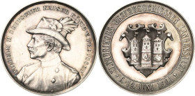 Schützenmedaillen
Langensalza Silbermedaille 1901. 11. Thüringer Bezirksschießen. Brustbild Wilhelms II. von Preußen nach links / Stadtwappen. 39,5 m...