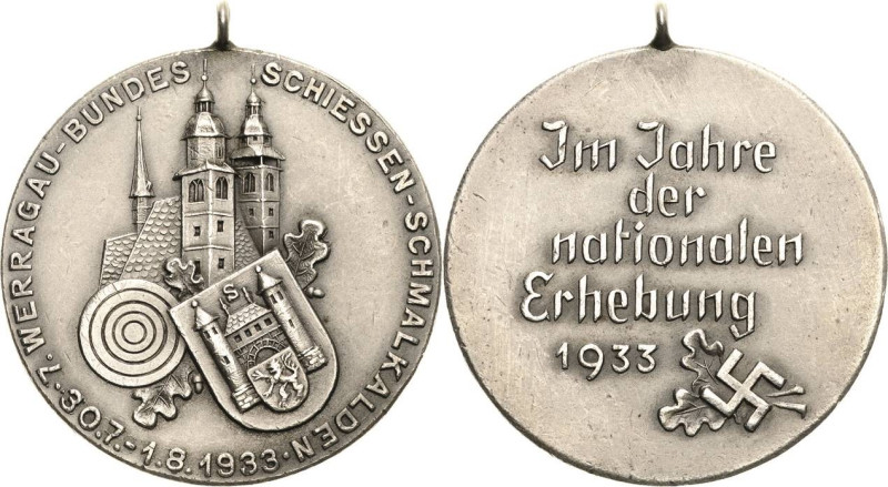 Schützenmedaillen
Schmalkalden Silbermedaille 1933. 7. Werragau-Bundesschießen....
