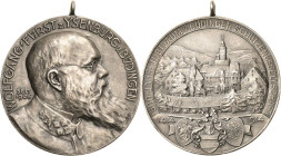Schützenmedaillen
Ysenburg-Büdingen Silbermedaille 1914 (Hummel/Lauer) 500-jähriges Jubiläum der Büdinger Schützengesellschaft. Uniformiertes Brustbi...