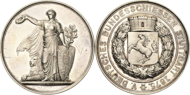 Schützenmedaillen - Bundesschießen
V. Deutsches Bundesschießen 1875 - Stuttgart...