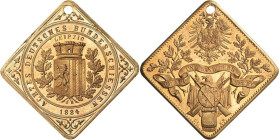 Schützenmedaillen - Bundesschießen
VIII. Deutsches Bundesschießen 1884 - Leipzig Bronzeklippe 1884 (Lauer/Mayer) Wappen im Eichenkranz / Adler über S...