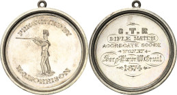 Schützenmedaillen - Ausland
Großbritannien Silbermedaille 1874. Schießauszeichnung mit beidseits gravierter Darstellung der Firma W.C. Morrison Schüt...