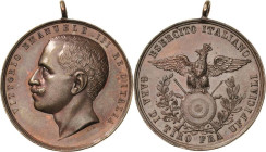 Schützenmedaillen - Ausland
Italien Bronzemedaille. o.J. (um 1920) Militärischer Schießwettstreit der Offiziere. Kopf nach links / Adler über Schießs...
