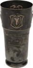 Schützenmedaillen - Schützenpokale
Großenhain Versilberter Messingbecher o.J. (graviert 1910). IX. Wettin-Bundesschießen zu Grossenhain. Oben 4 Schil...