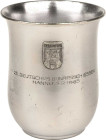 Schützenmedaillen - Schützenpokale
Hannover Silberbecher o.J. (graviert 1965). 23. Deutsches Bundesschießen Hannover. Stadtwappen über 2 Zeilen Gravu...
