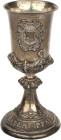 Schützenmedaillen - Schützenpokale
Mainz Silberner Schützenpokal 1876. II. Verbandsschießen Mainz. Auf der Kuppe Medaillon mit Wappenschild zwischen ...