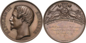 Tiere/Tierzucht
 Bronzemedaille o.J. (Caqué) Prämienmedaille der Tierschutzgesellschaft. Kopf mit Lorbeerkranz nach links / 2 Personifikationen für G...