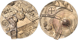 Güttler, Peter Götz *1939 Weißmetallgussmedaille 2004. 12. Mitteldeutsches Münzsammlertreffen in Kamenz. Stadtquartier aus der Vogelperspektive mit Ra...
