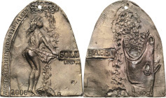 Güttler, Peter Götz *1939 Weißmetallgussplakette 2006. Zum neuen Jahr 2006. "Sterntalermädchen" fängt Sterne auf, die zu Münzen verwandelt auf den Bod...