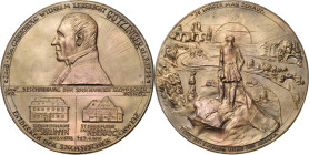 Güttler, Peter Götz *1939 Weißmetallgussmedaille 2008. 250. Geburtstag Wilhelm Leberecht Götzinger. Brustbild nach links; im Feld unten Ansichten des ...