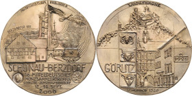 Güttler, Peter Götz *1939 Weißmetallgussmedaille 2008. 16. Mitteldeutsches Münzsammlertreffen Görlitz, Schönau-Berzdorf. Ansicht der St. Georgskirche ...