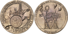 Güttler, Peter Götz *1939 Weißmetallgussmedaille 2009. Mitteldeutsches Münzsammlertreffen Meißen und 20 Jahre friedliche Revolution. Innerhalb der umr...