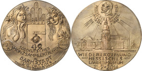 Güttler, Peter Götz *1939 Weißmetallgussmedaille 2014. Wiedereröffnung des Hessischen Landesmuseums und 49. Süddeutsches Münzsammlertreffen in Darmsta...