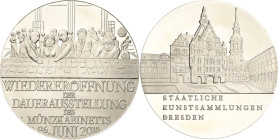 Güttler, Peter Götz *1939 Zinnmedaille 2015 (Glaser & Sohn) Zur Eröffnung der Dauerausstellung des Münzkabinetts der SKD am 6. Juni 2015. Besucher in ...