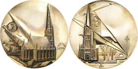 Huster, Victor, geb. 1955 Silbermedaille 1997. Frauenkirche zu Esslingen. Blick vom Burggang aus / Blick auf das Georgsportal. Mit Randpunze: 925. 53,...
