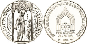 König, Helmut 1934-2017 Silbermedaille 1994 (J. Ellenberg/H. König) Universität Erfurt. Signet der Interessengemeinschaft Alte Universität / Ältestes ...