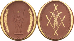 Porzellanmedaillen - Medaillen der Meißner Porzellanmanufaktur
Dresden Braune Porzellanmedaille 1923. Sächsischer Regattaverein. Vereinswappen / Putt...