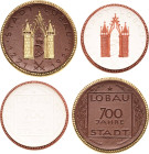 Porzellanmedaillen - Medaillen der Meißner Porzellanmanufaktur
Löbau Braune und weiße Porzellanmedaillen 1921. 700 Jahrfeier der Stadt. Wappensymbol ...