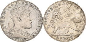 Äthiopien
Menelik II. 1889-1913 1 Birr (Talari) 1900 (=EE 1892), Paris KM 19 Davenport 30 Prachtvolles Exemplar. Winz. Kratzer, vorzüglich-prägefrisc...
