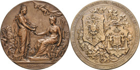 Belgien-Medaillen
 Bronzemedaille 1905 (L. Dupuis) Huldigung der deutschen Kolonie Antwerpens zur 75-Jahrfeier der Unabhängigkeit Belgiens. Germania ...
