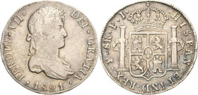 Bolivien
Ferdinand VII. 1808-1825 8 Reales 1821, PTS/PI-Potosi KM 84 Cayon 15199 Davenport 324 Sehr schön+