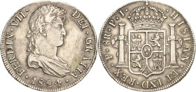 Bolivien
Ferdinand VII. 1808-1825 8 Reales 1825, PTS/PI-Potosi KM 84 Cayon 15219 Davenport 324 Sehr schön+